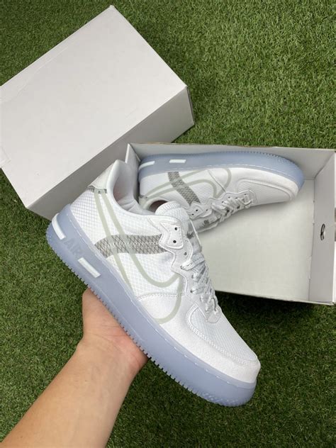 nike air force 1 react qs light bone|nike react white light bone.